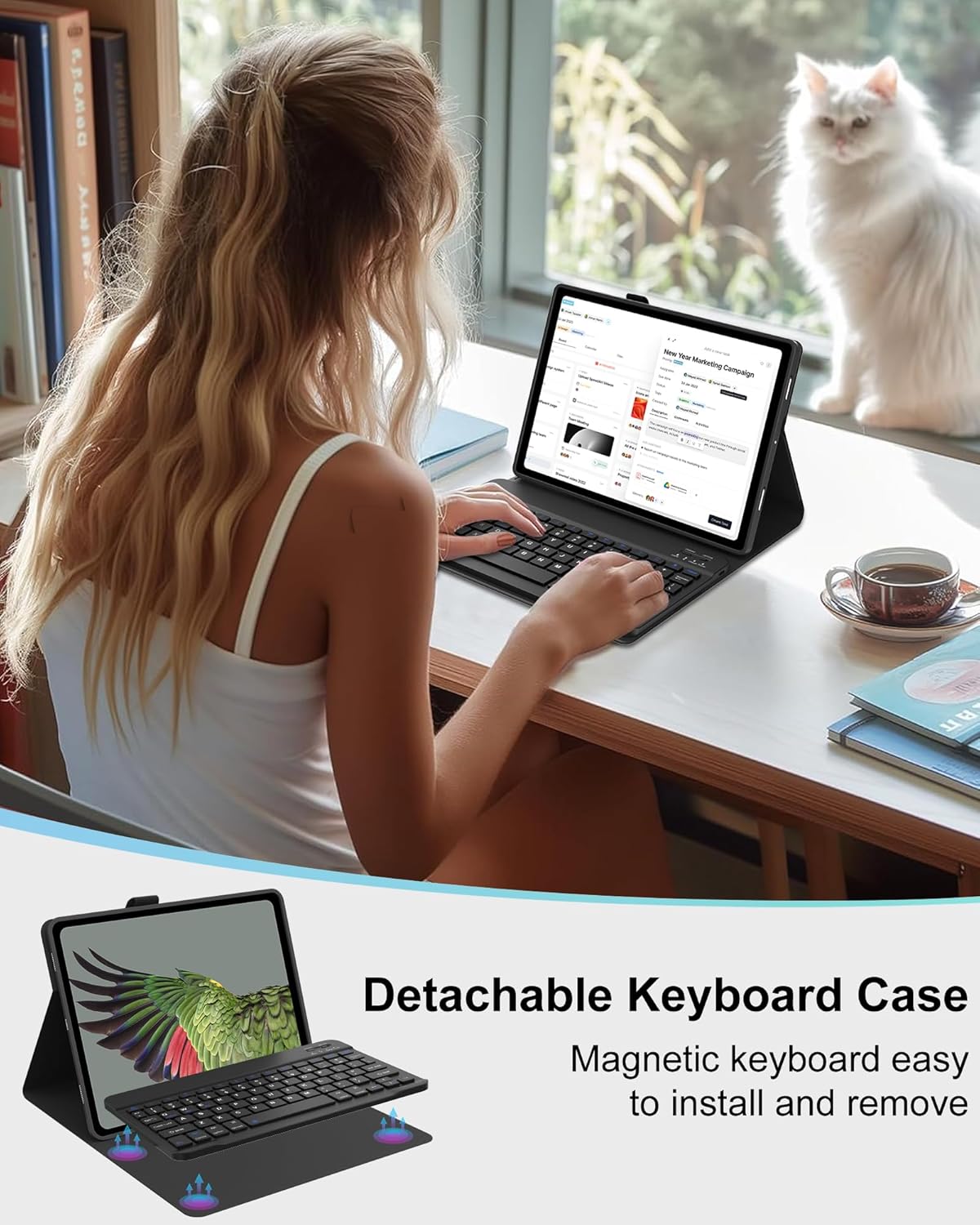 Detachable Round Keycap Blueto - Samsung Tablet Keyboard Accessories 评论和价格
